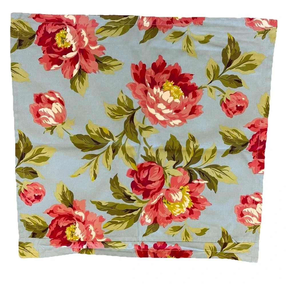 Pottery Barn Peony Pillow Cover Floral Pattern Cotton 20x20